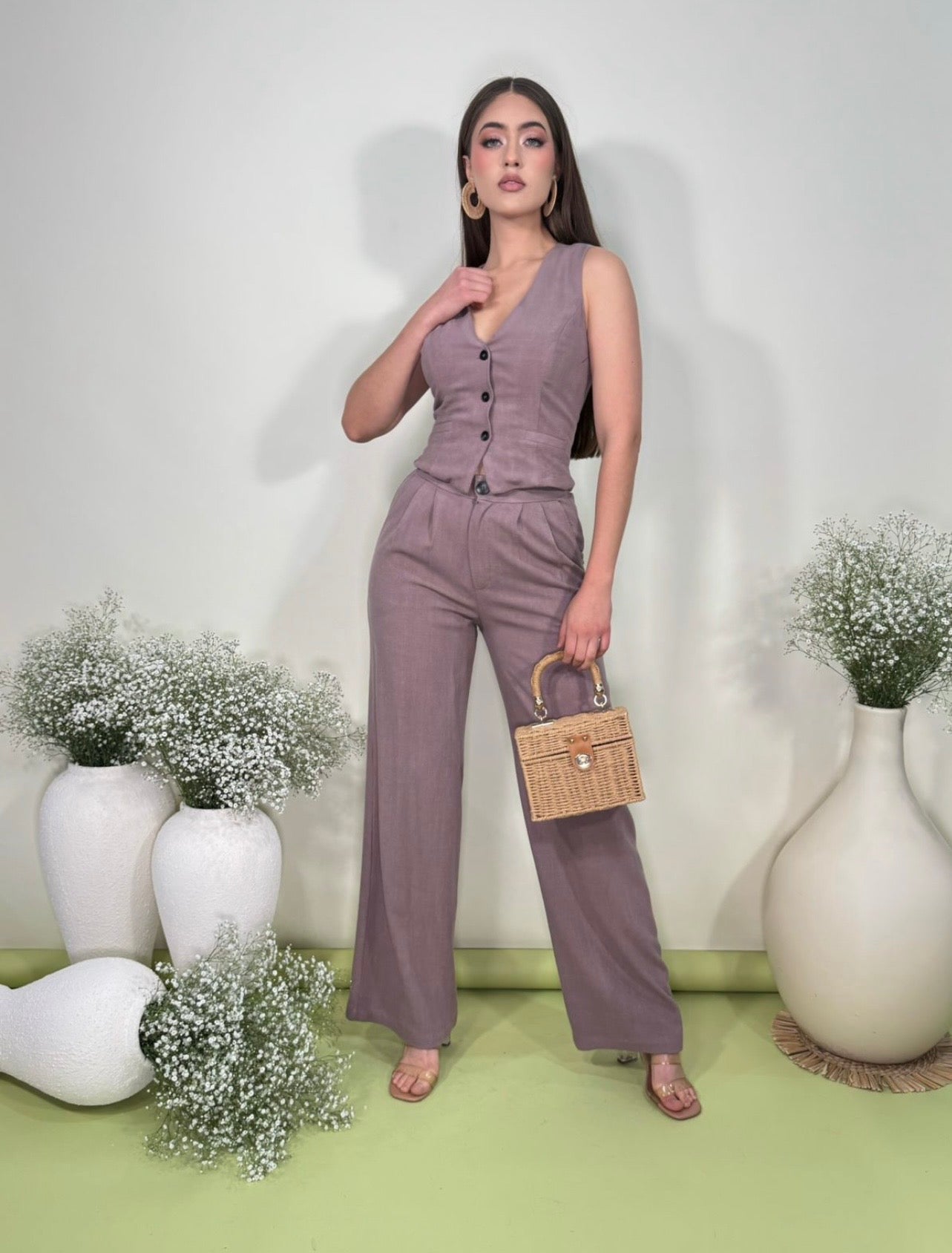 Conjunto pantalón lavanda