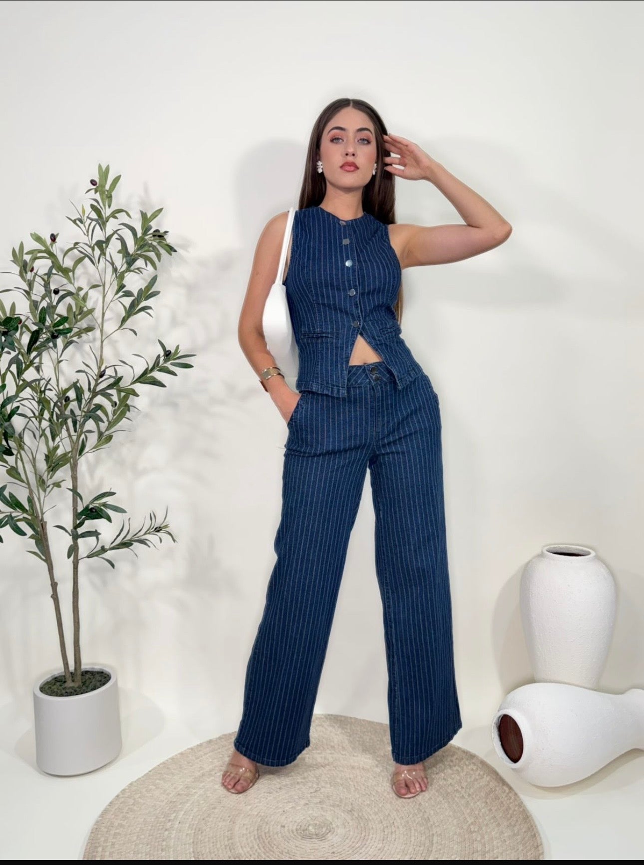 Pantalón Denim rayas
