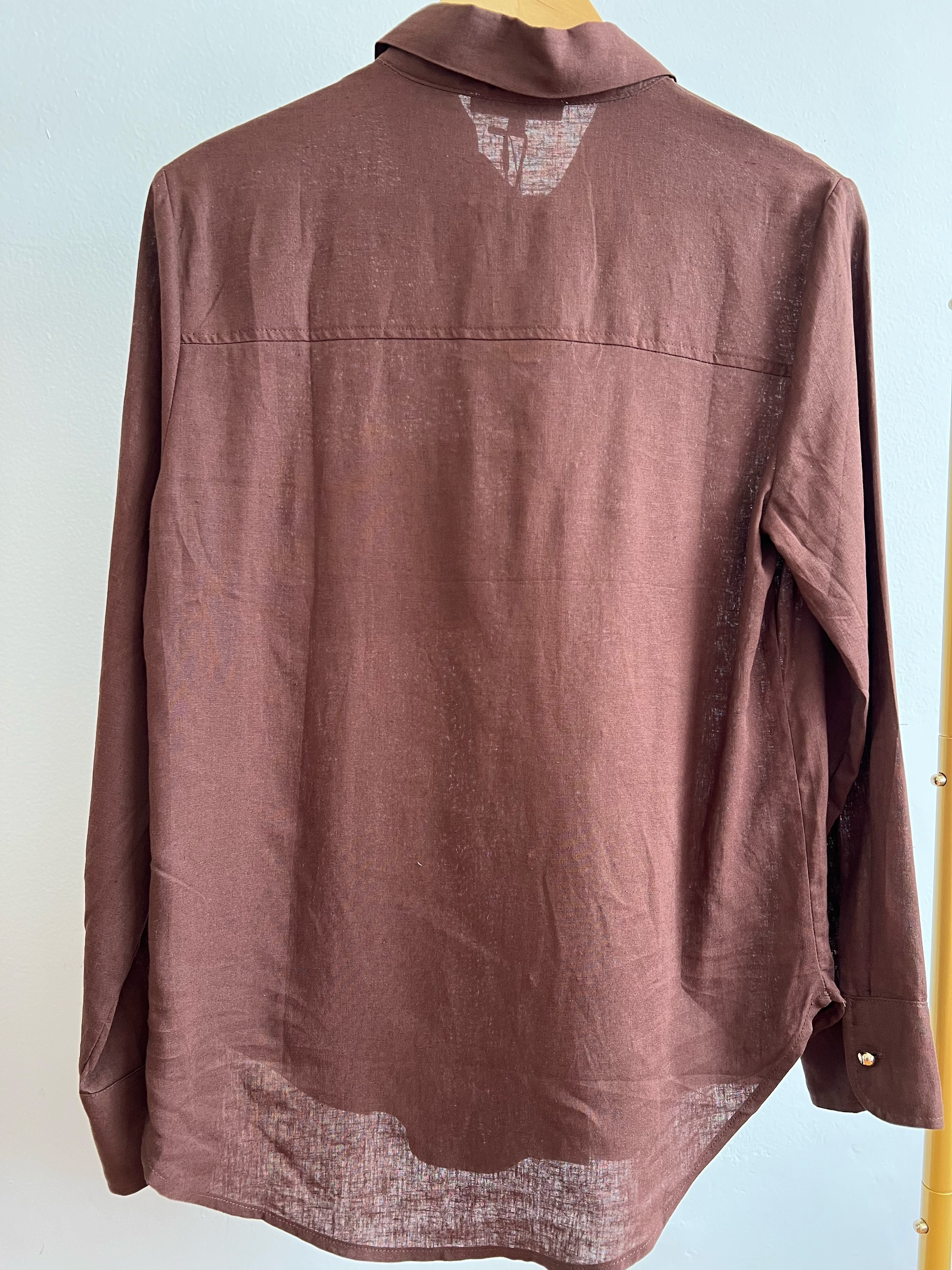 Camisa Lino café