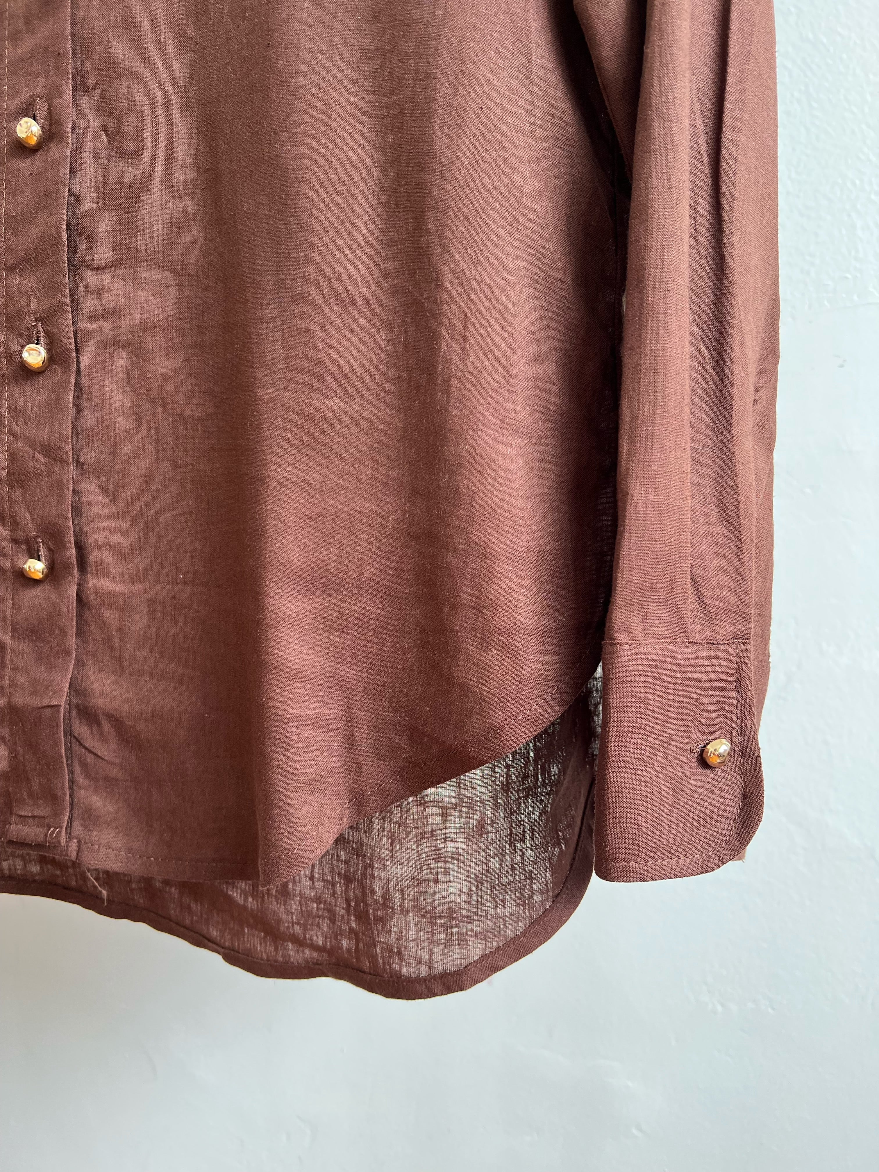 Camisa Lino café