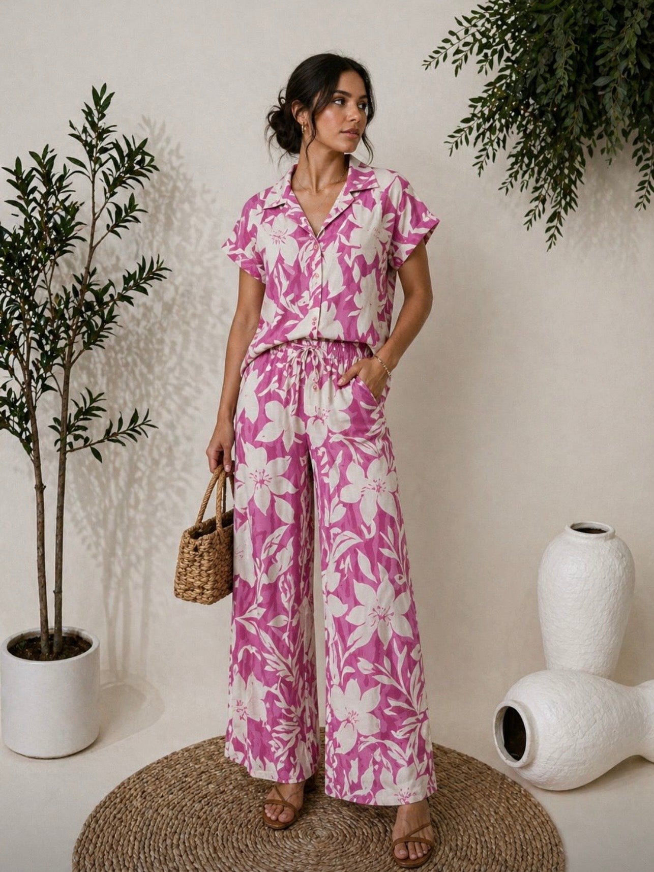 Set estampado rosa